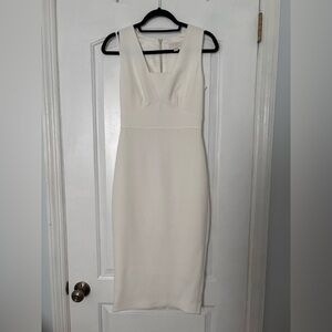 Ted Baker White V-Neck Midi Dress
